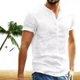 thumbnail image 1 of Camisa De Manga Corta De Lino Y Algodón Para Hombre, 1 of 8
