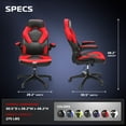 thumbnail image 3 of RESPAWN 3085 Ergonomic Gaming Chair for Adults, High Back Office Chair with Headrest and Flip Up Arms, Leather Racing Style Gaming Seat with Lumbar Support, Video Game Computer Desk Seat - Red, 3 of 7