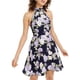 thumbnail image 1 of Bee Darlin Vestido floral con cuello halter para mujer, azul, 11/12, 1 of 1