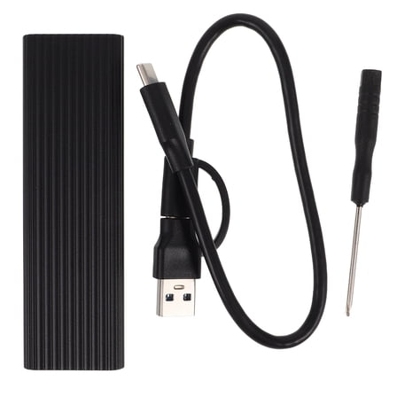 SOPOTUTU Dual Protocol SSD Enclosure USB-C External Hard Drive Case, Portable Black, Compatible .2