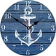thumbnail image 1 of Reloj de pared con ancla náutica, 30 cm, azul, no hace tictac y silencioso, 1 of 4