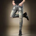 thumbnail image 5 of Pantalones vaqueros de estilo hip hop para hombre, nuevos pantalones vaqueros de estilo rockero, de verano, estilo Kpop, de lujo, estilo retro, apilados, clásicos, de alta calidad, 5 of 5