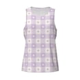 thumbnail image 4 of Easygdp Floral Purple Buffalo Plaid Men's Tank Top, Sleeveless Muscle T Shirts, Breathable, Quick-Dry, Loose for Gym, Running, Fitness -, 4 of 9