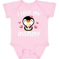 thumbnail image 3 of Inktastic I Love My Mommy with Cute Penguin and Hearts Girls Baby Bodysuit, 3 of 5