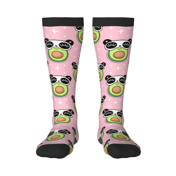 Balery Panda Avocado Calcetines novedosos Calcetines deportivos Calcetines hasta la rodilla Calcetines de algodón Calcetines originales y geniales