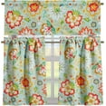 thumbnail image 3 of Boho Floral Valances for Windows 18‘‘L Vintage Farmhouse Flowers Valance Curtains Blackout Privacy Short Small Window Curtain for Kitchen Bedroom Living Room Cute Country Valance Curtain, 3 of 6