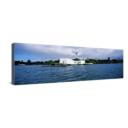 Arizona Memorial Honolulu - Uss Arizona Memorial, Pearl Harbor, Honolulu, Hawaii, USA Stretched Canvas Print Wall Art By Panoramic Images
