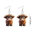 thumbnail image 2 of CILENON Small Cute Cartoon Cow Earrings Pendant Earrings Ladies Earrings Jewelry 1Pcs (I,One Size), 2 of 6