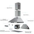 thumbnail image 3 of HisoHu 36 Inch Ducted/Ductless Convertible Wall Mount Range Hood in Stainless Steel, 3 of 3