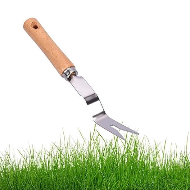 Desmalezador manual - Herramienta de deshierbe en forma de V profunda para extractor de raíces, acero inoxidable a prueba de dobleces Eliminación de malezas súper fácil y excavación más prof