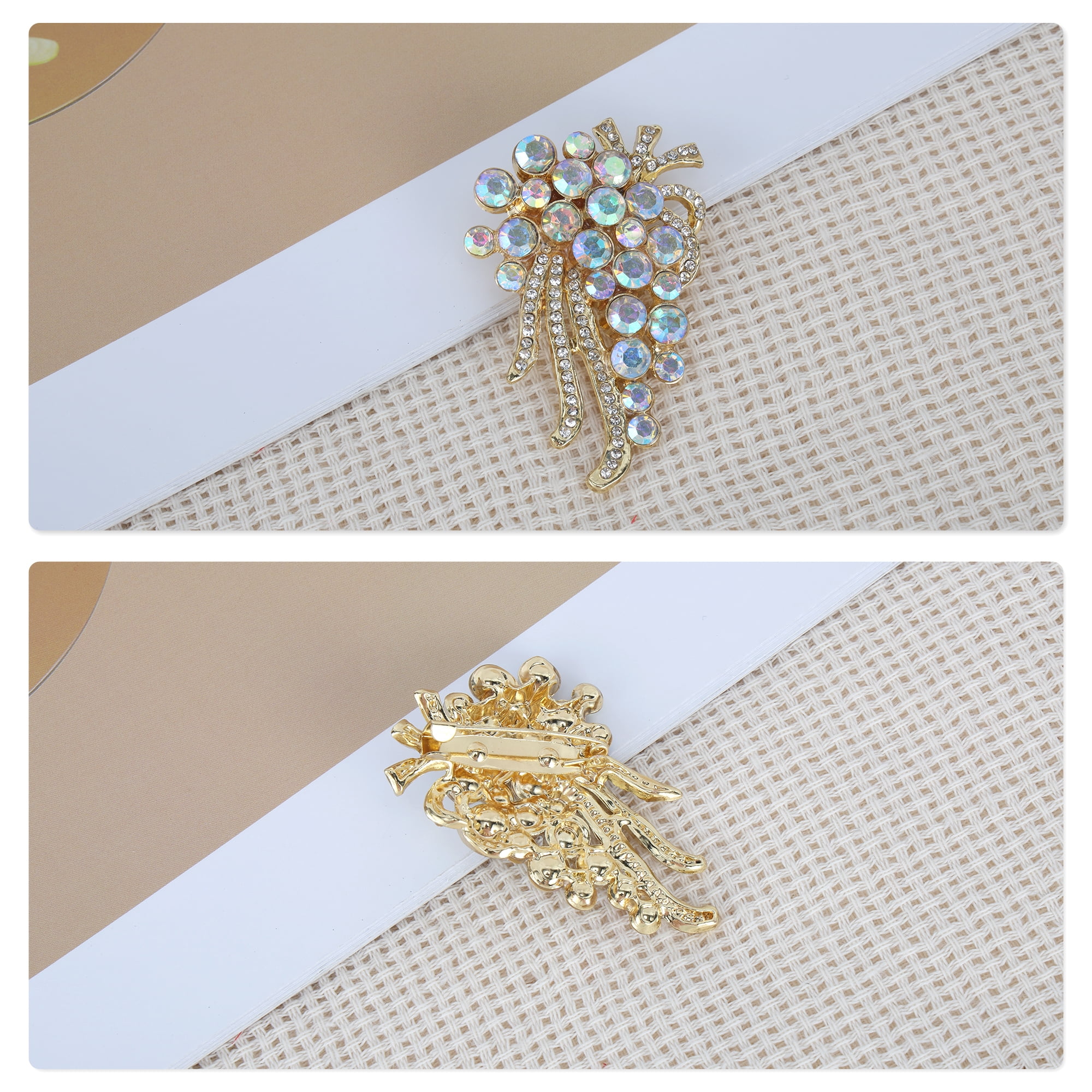 Unique Bargains Flower Rhinestone Brooch for Coats, Jackets, Dresses, and More Colorful