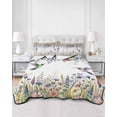 thumbnail image 3 of Watercolor Floral Twin Size Down Alternative Comforter,Lightweight Comforter Quilt Bedding Set with Pillow Shams Spring Daisy Sunflowers Wisteria Hummingbird Bed Comforter Duvet Insert 68"x86", 3 of 7
