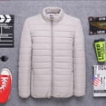 thumbnail image 2 of Christmas Clearance! AIEOTT Mens Waterproof Puffer Jacket Casual Solid Stand-up Collar Down Jackets Cotton-padded Lightweight Jacket Coats, 2 of 3