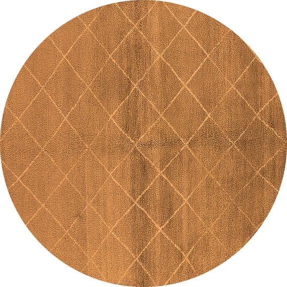 Ahgly Company Indoor Round Oriental Orange Industrial Area Rugs, 8' Round