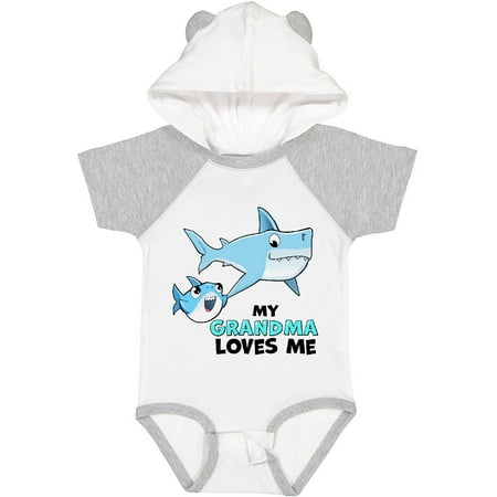 

Inktastic My Grandma Loves Me with Cute Sharks Boys or Girls Baby Bodysuit