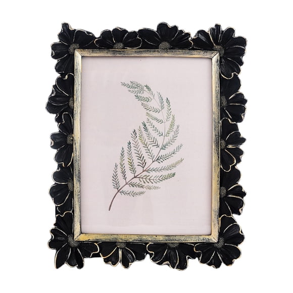 DOLITY Picture Frame Decorative Resin Flower Photo Frame for Entrance Table Hallway 6x8 Inch