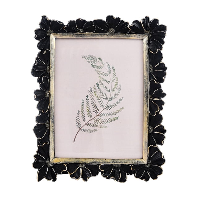 DOLITY Picture Frame Decorative Resin Flower Photo Frame for Entrance Table Hallway 6x8 Inch