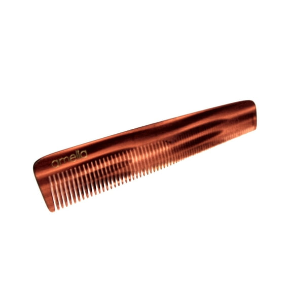 Amelia Beauty Cellulose Acetate 7in Styling Comb, Handmade, Smooth Edges, Eco-Friendly Plant Based Material, Fine and Course Teeth - Tortoise Shell Color