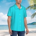 thumbnail image 2 of Lsque Aqua pattern Hawaiian Shirt for Men, Unisex Summer Beach Casual Short Sleeve Button Down Shirts-Small, 2 of 9