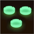 thumbnail image 1 of Paquete de 3 ceniceros de silicona luminosos, caucho de silicona de primera calidad, resistente al calor y a altas temperaturas, diseño redondo, cenicero duradero que brilla en la oscuridad, 1 of 7