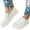 White, variant on huanledash Women Lace-up Slip-on Breathable Non Slip Flat Canvas Sneakers Loafer Shoes