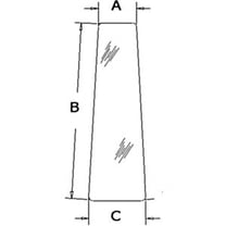 RAParts R52882 Right Door Rear Hinged Window Glass Fits Case-IH 580K 580L 580SK