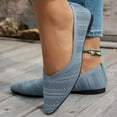 thumbnail image 2 of uvwlwu Women's Solid Color Pointed Toe Flat Casual Breathable Ladies' Openwork Knitted Shoes Breathable(Light Blue,9), 2 of 8