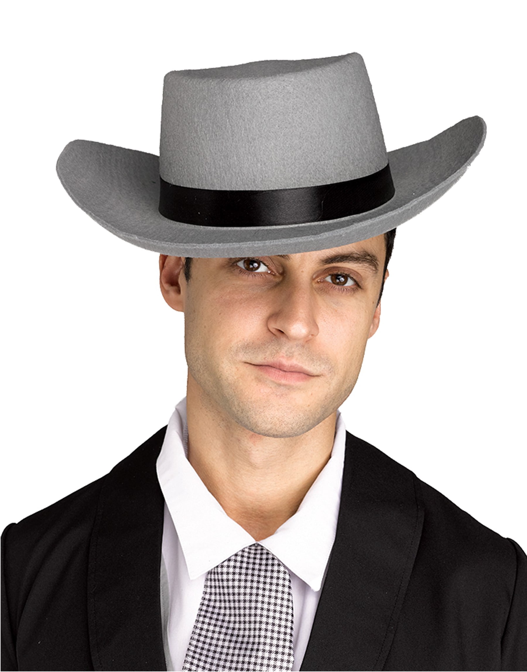Gray Riverboat Gambler Hat Mafia Mob 