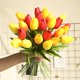 thumbnail image 4 of Cateissary Mini flor artificial, lirio único, tulipán, flor monarca, flor falsa de PU, decoración para el hogar y la Oficina, decoración para Flores artificiales negro Cateissary HA6563-03B, 4 of 6