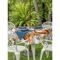 thumbnail image 2 of Outdoor Tablecloth with Umbrella Hole and Zipper, Fall Pumpkins Round Table Cloth 54 Inch Waterproof Tablecloth, Thanksgiving Maple Leaf Fox Squirrel Picnic Table Cover for Patio Camping, 2 of 7