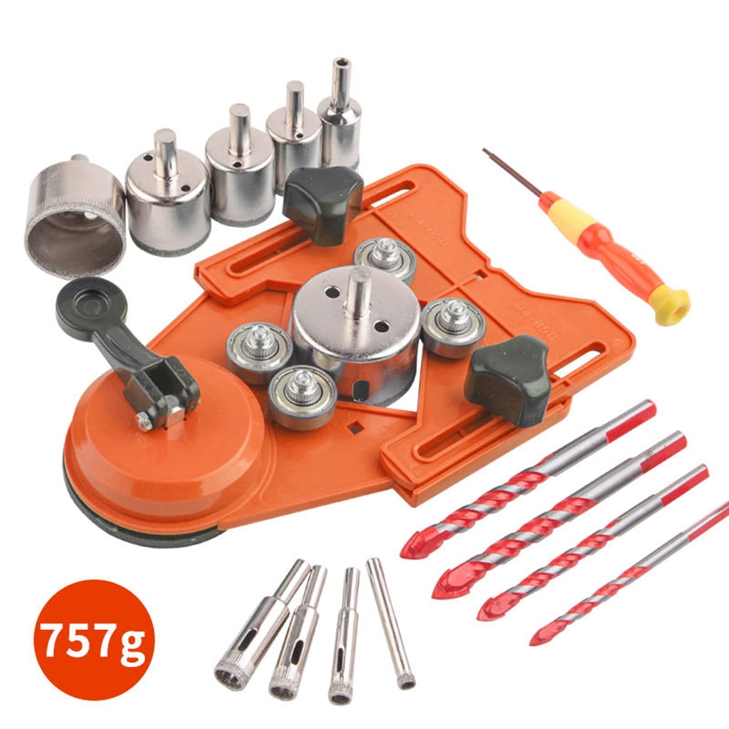 Nishiyuenyi Diamond Drill Bit Set Drill Guide Jig Fixture Locator Construction Tools Hole Saw Drill for Glass Marble Tile Ceramic 6pcs