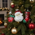 thumbnail image 3 of Santa, Mitten and Stocking Glass Christmas Ornaments - 4.25" (108mm) - Set of 3, 3 of 3