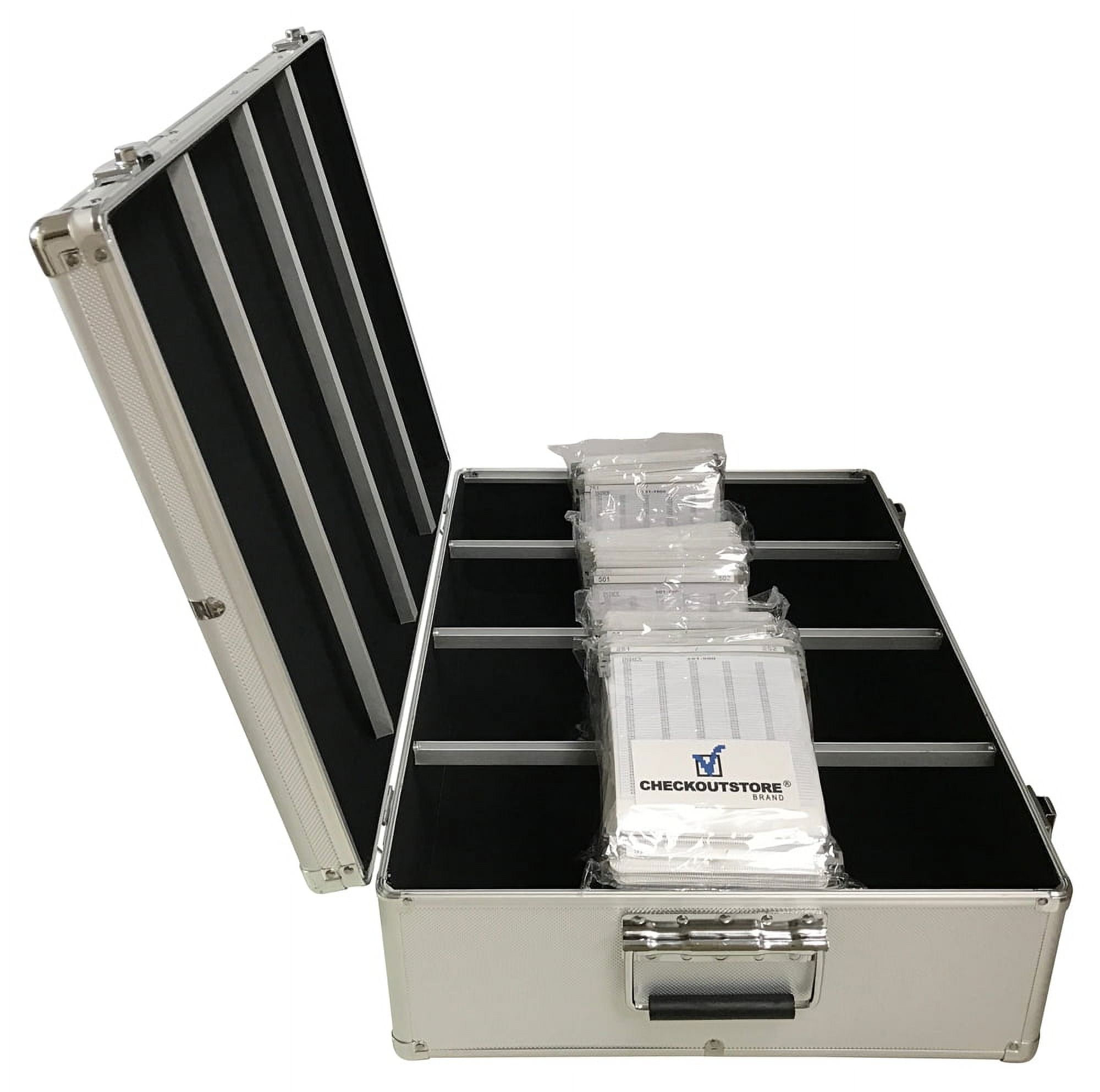 (1) CheckOutStore Aluminum CD/DVD Media Hanging Sleeves Storage Box (Holds Up To 1,000 Discs) (Silver)