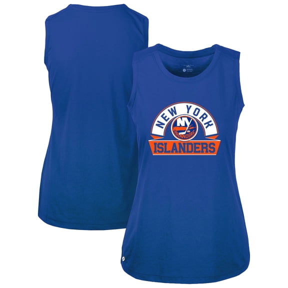Women's Levelwear  Royal New York Islanders Macy Banner Arch Tank Top