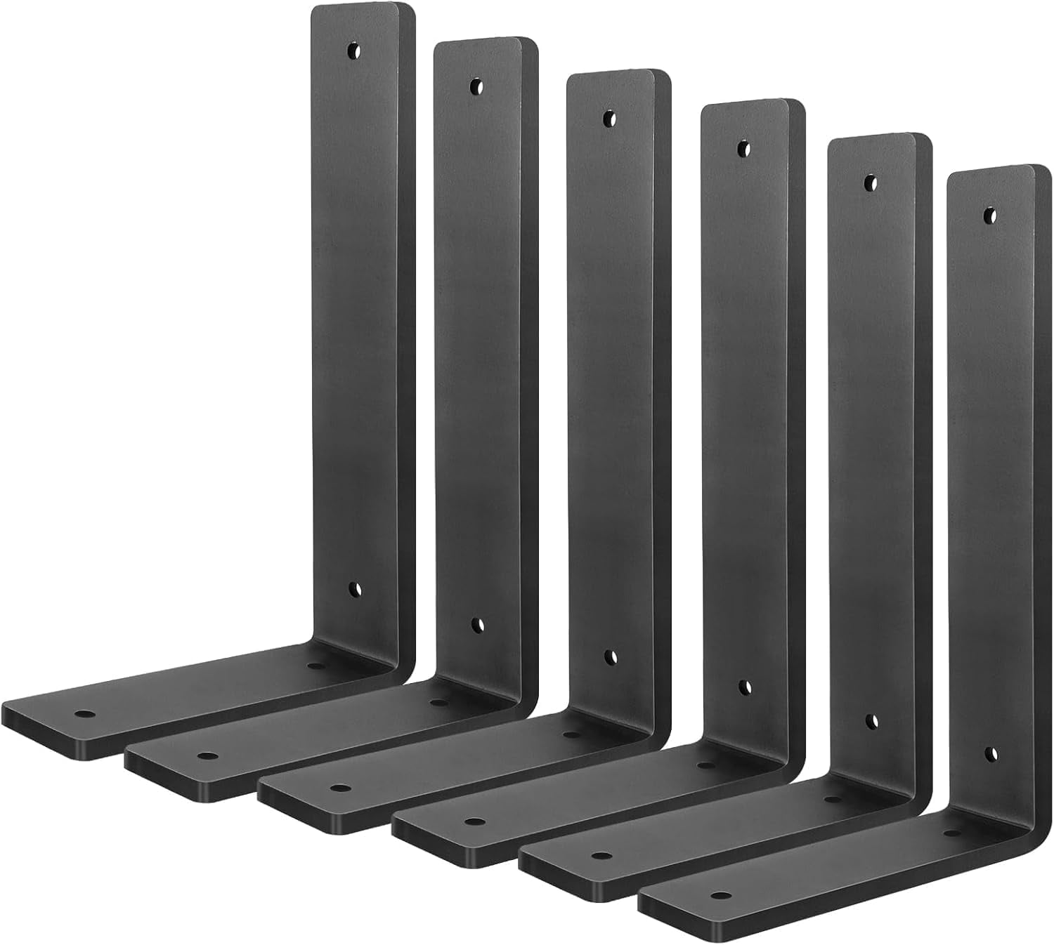 White Floating Shelf Bracket 12 Inch, 8 Pack Heavy Duty Shelf Brackets, Black Wall Shelf Bracket for DIY Decorative with Mounting Hardware