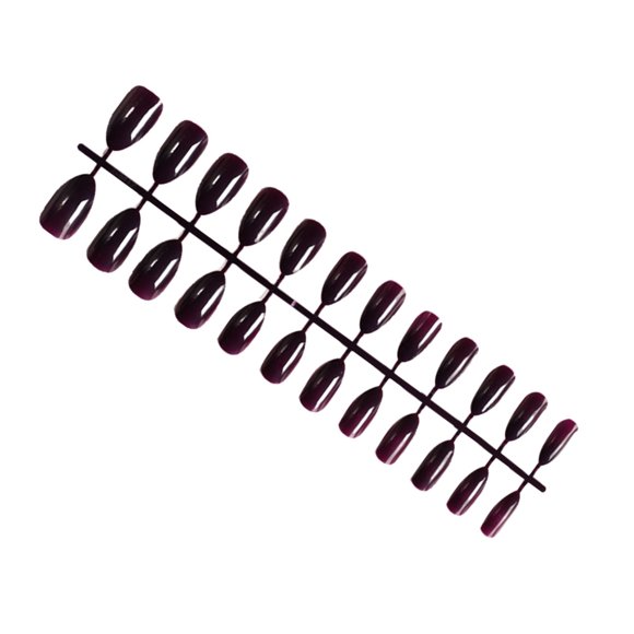 Qarigey 24 Piezas de Uñas Postizas DIY Estilo Simple Cubierta Completa Púrpura de Uva