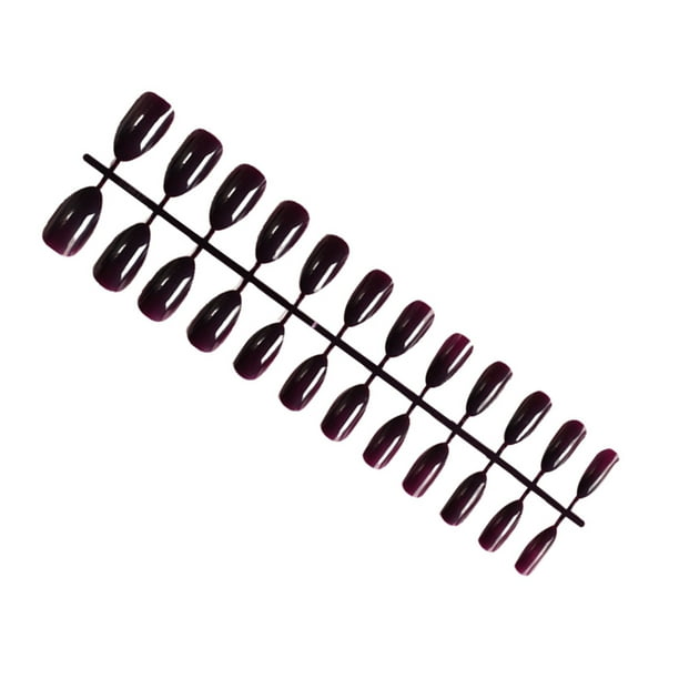 Minnieouse 24 piezas de uñas postizas para mujer, bricolaje, herramientas de decoración de manicura falsa, accesorio de decoración de moda, puntas de Juegos de manicura Púrpura de uva Minnieouse CE011429-22