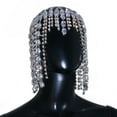 thumbnail image 3 of Glitter Rhinestone Long Fringed Crystal Hair Chain Headband for Women Headwear Headpiece Head Wig Chain, 3 of 5