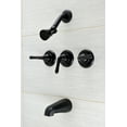 thumbnail image 2 of Kingston Brass KB230 Magellan Three-Handle Tub and Shower Faucet, Matte Black, 2 of 3