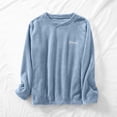 thumbnail image 2 of Women's Fall Winter Thickened Flannel Solid Color Crew Neck Long Sleeve Loungewear Top for Home Daily Wear, 2 of 4