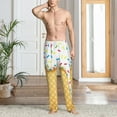 thumbnail image 5 of Uemuo White Ice Cream Pattern Men's Wide Leg Palazzo Lounge Pants with Pockets Light Weight Loose Comfy Casual Pajama Pants-X-Large, 5 of 9