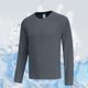 thumbnail image 1 of pstuiky manga larga para hombre, Camisa deportiva de manga larga raglán con cuello redondo, transpirable y elástica, de color liso, para hombre salir tops xxxl, 1 of 9