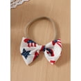 thumbnail image 5 of Musuos Baby Girl 4th of July Outfit, 3 6 9 12 18Months Star Print Puff Sleeve Shirred Romper Dress Bow Headband Summer Set for Infant, 5 of 9