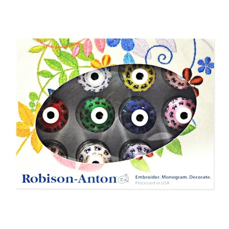 Robison Anton Embroidery Thread - Robison Anton 12 Mini Snap Spools Thread Set