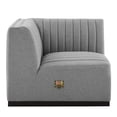 thumbnail image 3 of Modular Sofa Corner Chair, Black Grey Gray, Fabric, French Living Lounge Cafe Lobby Hospitality Restaurant, Modern Contemporary HB33758, 3 of 6
