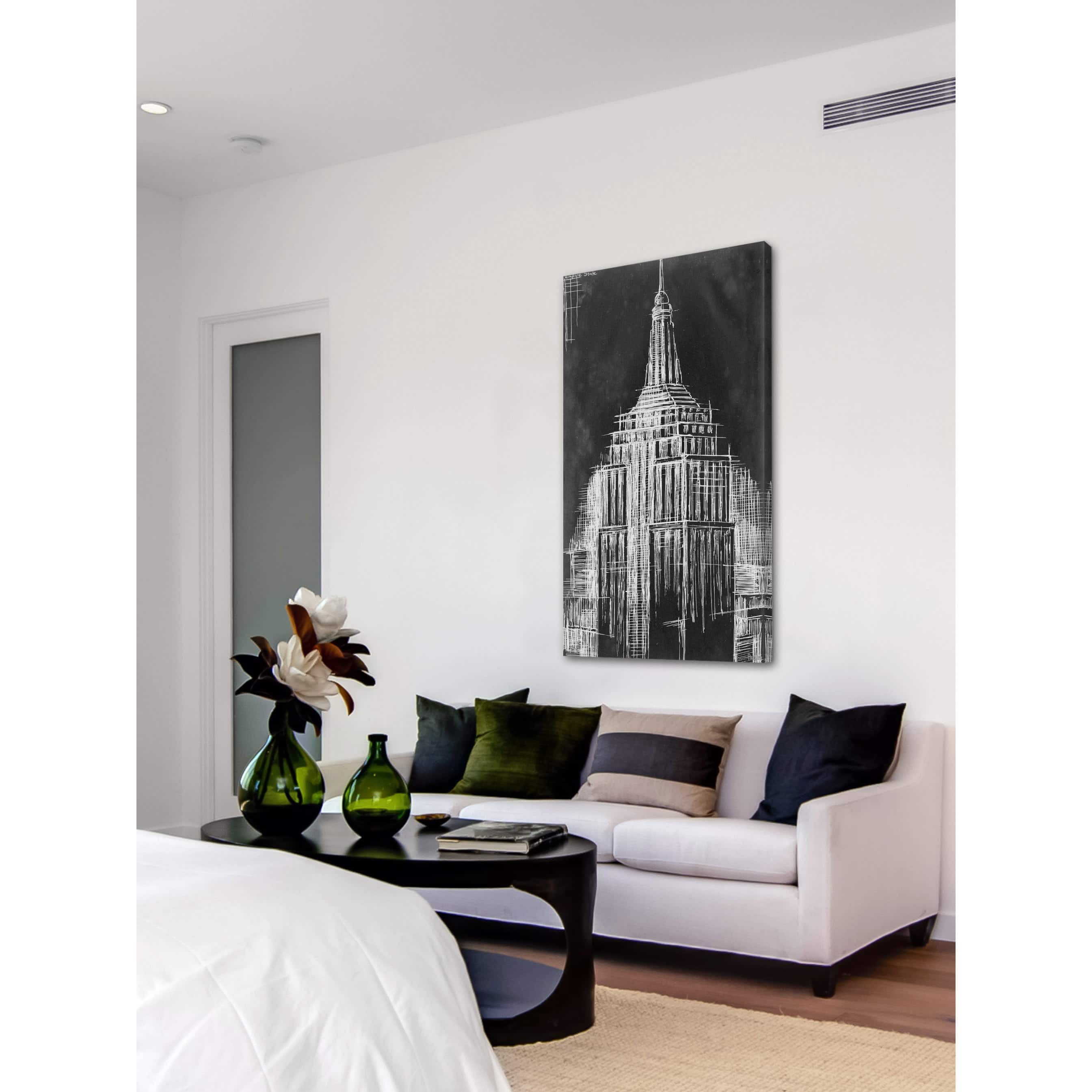 Marmont Hill "Empire State Blueprint" Painting Print on Wrapped Canvas
