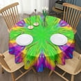 thumbnail image 3 of Colorful Tie Dye Star Flower Pattern Round Tablecloth 60"x60",Wrinkle Wipeable Table Cloth for Kitchen Dining Room Picnic Patio Party, 3 of 6