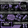 thumbnail image 3 of 27 PCs Women's Car Accessories Set - Bling Steering Wheel Covers, License Plate Frame, Phone Holder, Coasters (Purple Violet Diamond), 3 of 14