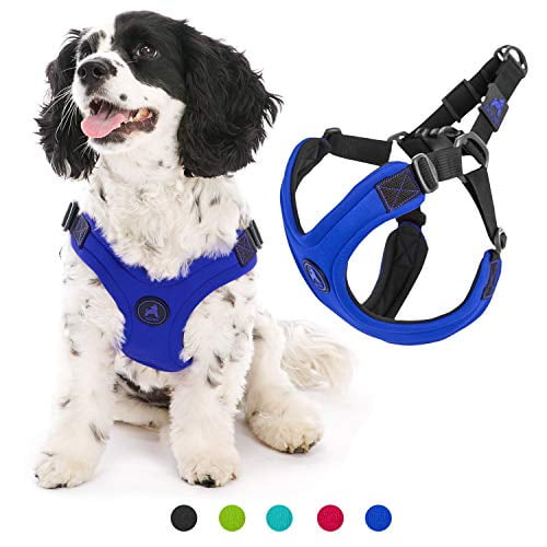 Gooby Dog Harness Blue, Large Escape Free Sport Patented Stepin