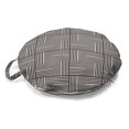 thumbnail image 1 of Abstract Round Floor Cushion with Handle, Minimal Geometric Vertical and Horizontal Tiles Forming Square Frames, Pillow for Living Room & Dorms, 18" Round, Charcoal Grey Eggshell, by Ambesonne, 1 of 4